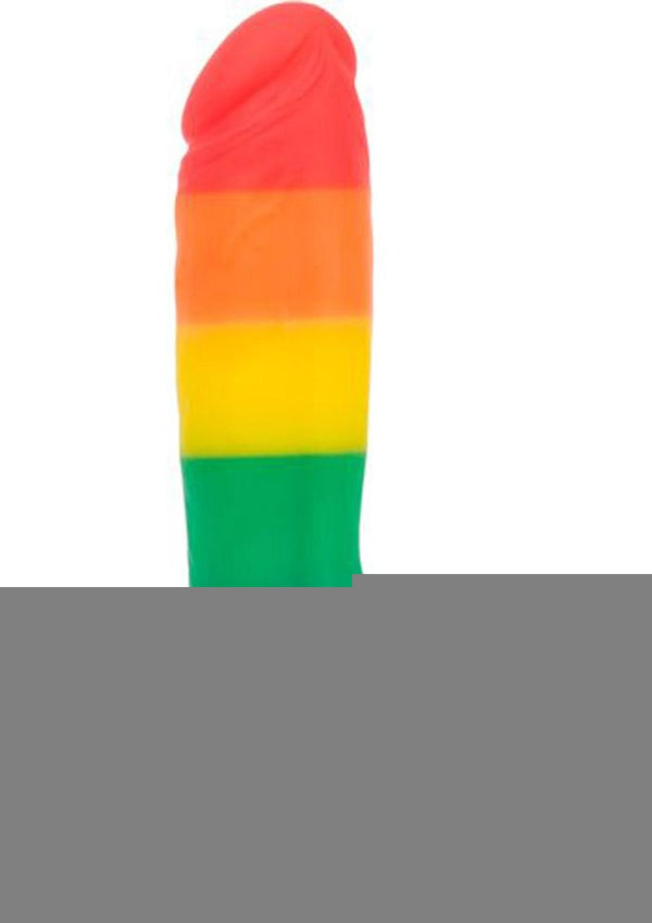Addiction Toy Collection Justin Silicone Dildo with Balls - Multicolor - 8in
