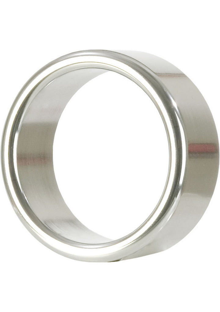 Alloy Metallic Cock Ring - Metal/Silver - Large - 1.75in