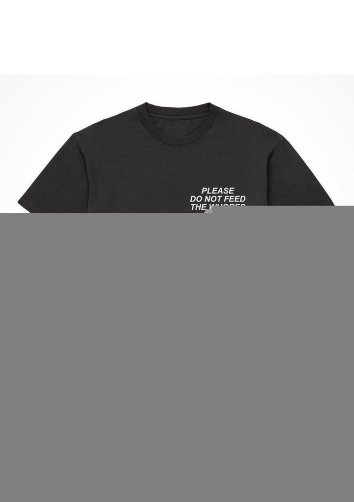 Assholes Live Forever Please Do Not Feed The Whore Drugs T-Shirt - Black - XLarge