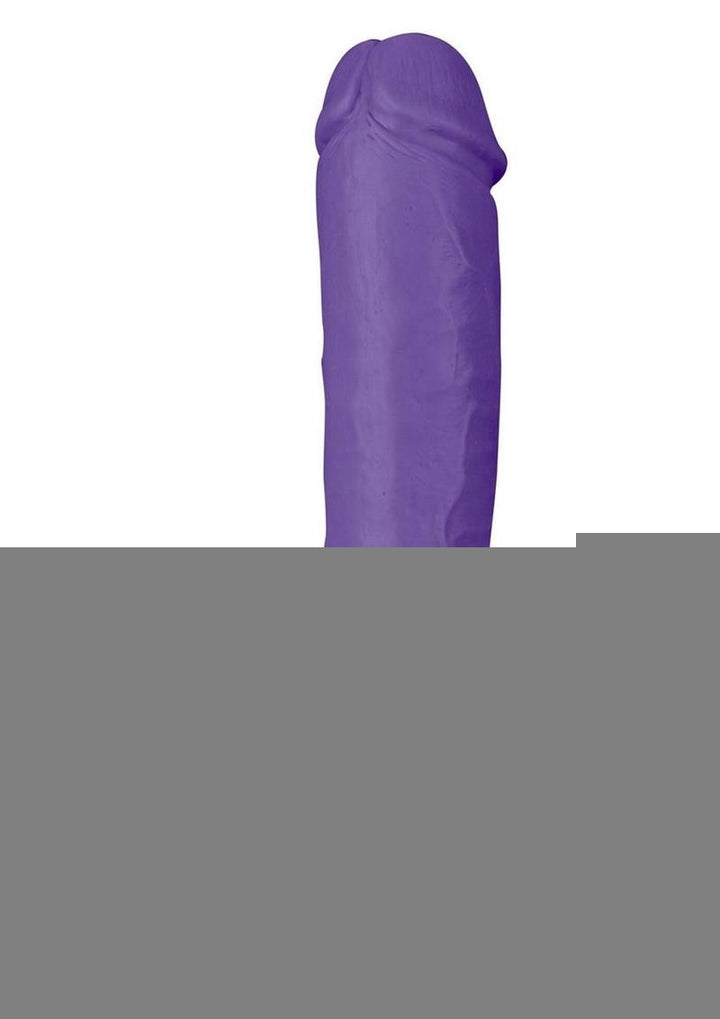 Au Naturel Bold Big John Dildo with Suction Cup and Balls - Purple - 11in