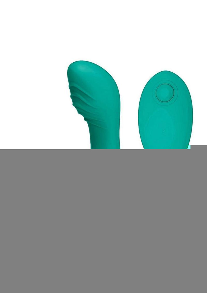 Blaze Remote Control Satisfier Rechargeable Silicone Mini Vibrator - Aqua