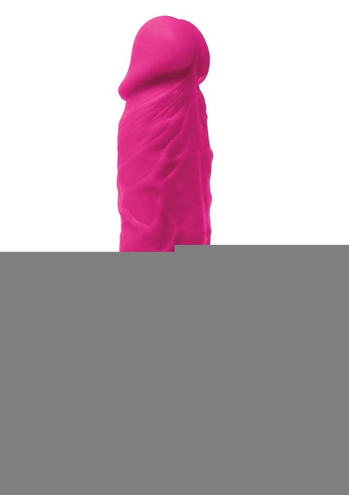 Colours Pleasures Silicone Vibrating Dildo with Balls - Pink - 5in