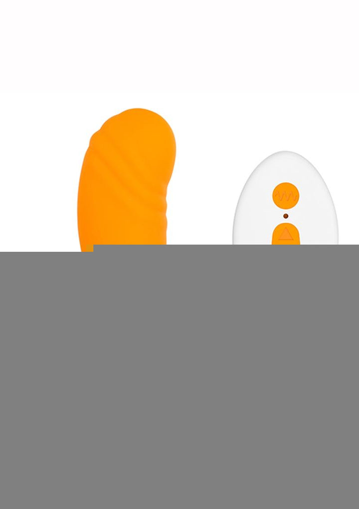 Creamsicle Silicone Rechargeable Wearable Vibrator with Remote Control - Orange/White