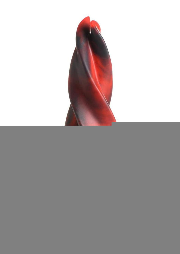 Creature Cocks Hell Kiss Twisted Tongues Silicone Dildo - Black/Red