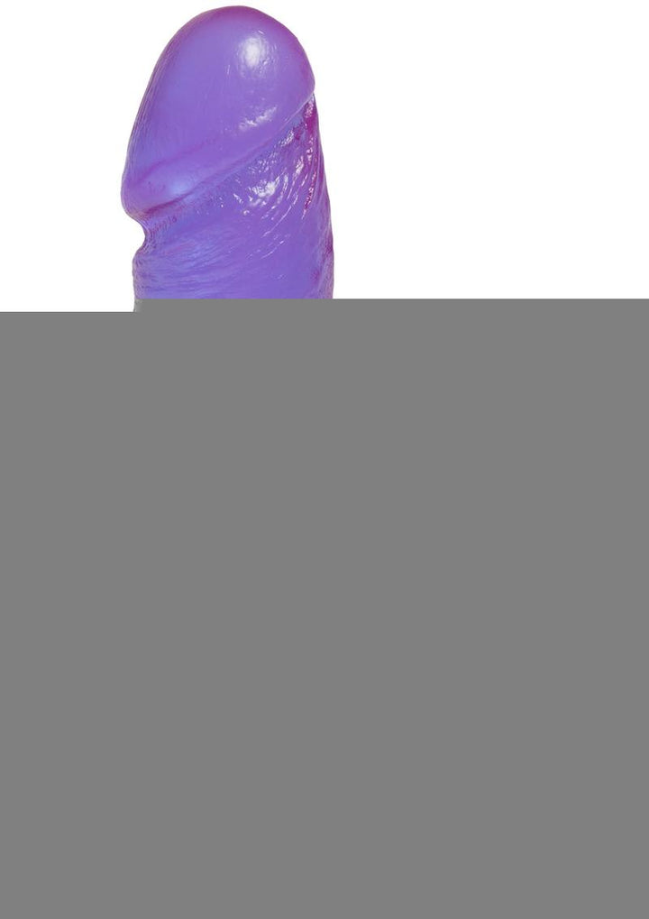 Crystal Jellies Dildo with Balls - Purple - 7in