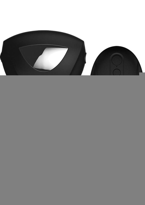 Decadence Shafter Shock Silicone Electro Shock Cock Ring with Remote Control - Black