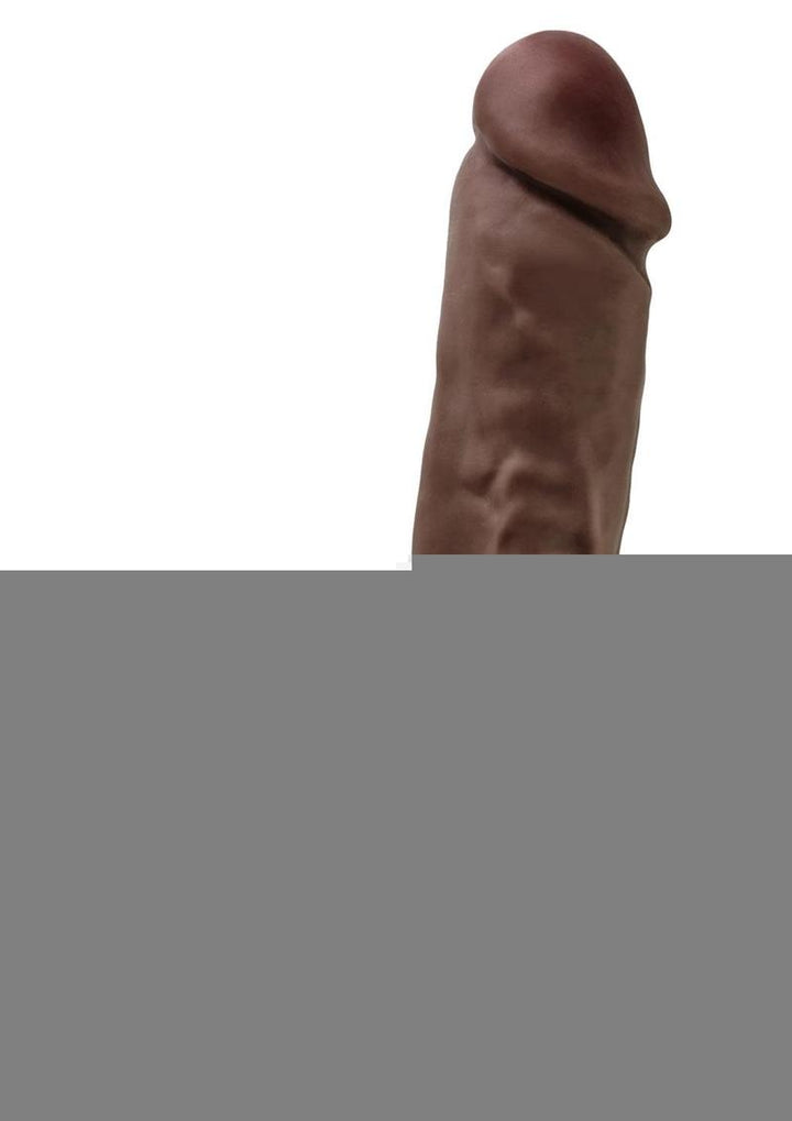 Dr. Skin Glide Self Lubricating Dildo with Balls - Chocolate - 8.5in