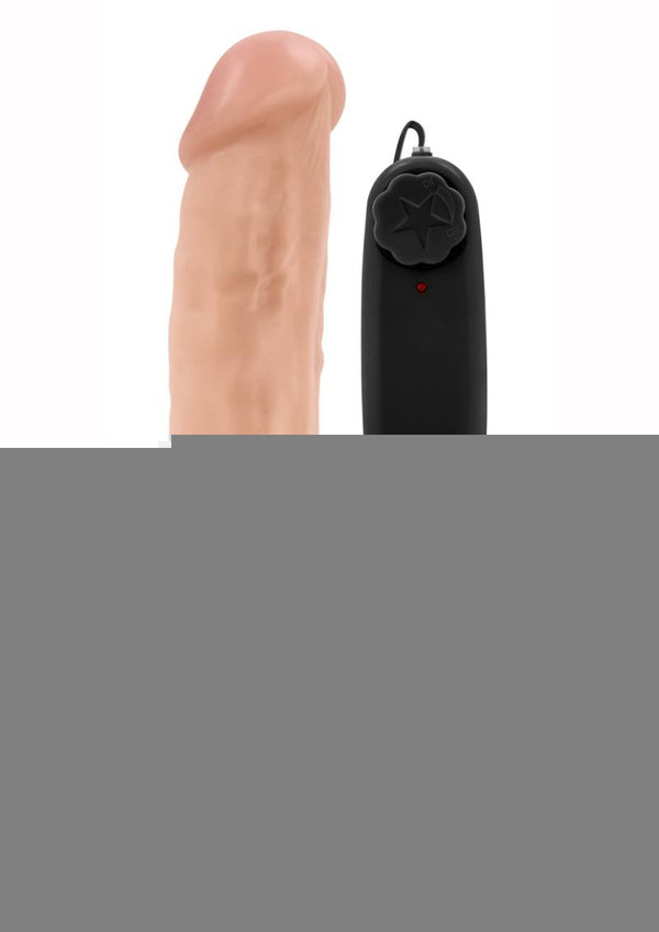 Dr. Skin Dr. Jay Vibrating Dildo with Balls and Remote Control - Vanilla - 8.75in