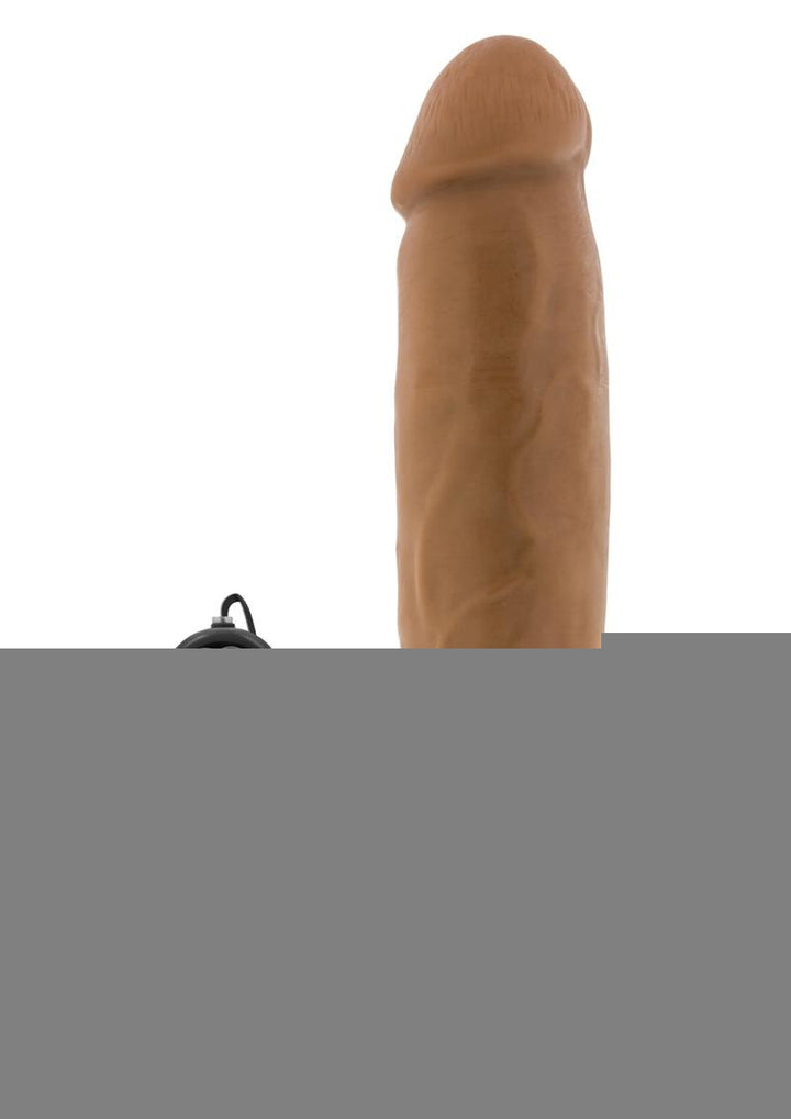 Dr. Skin Dr. Throb Vibrating Dildo with Remote Control - Brown/Mocha - 9.5in