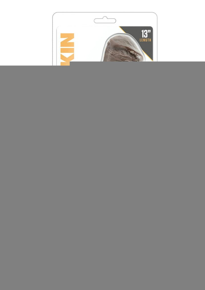 Dr. Skin Mr. Ed Dildo with Balls and Suction Cup - Chocolate - 13in