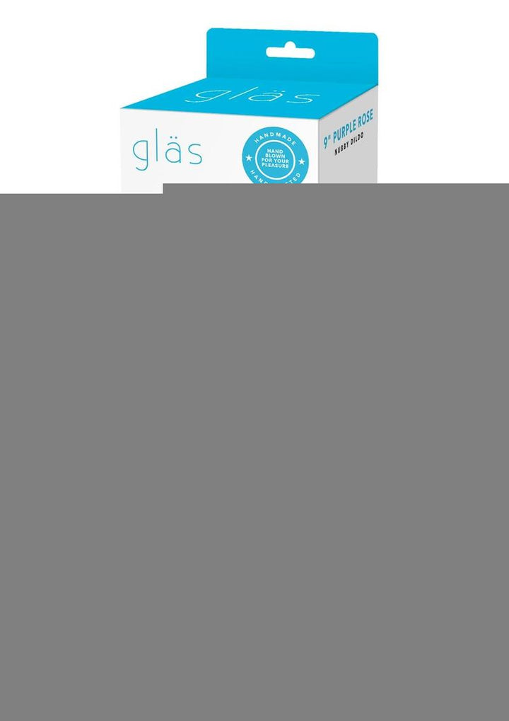 Glas Purple Rose Glass Nubby Dildo - Clear/Pink - 9in