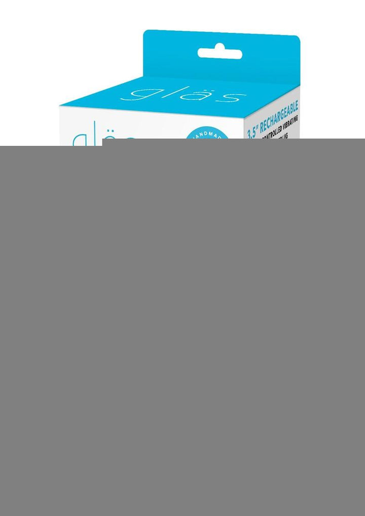 Glas Rechargeable Remote Controlled Vibrating Glass Beaded Buttplug - Blue - 3.5in