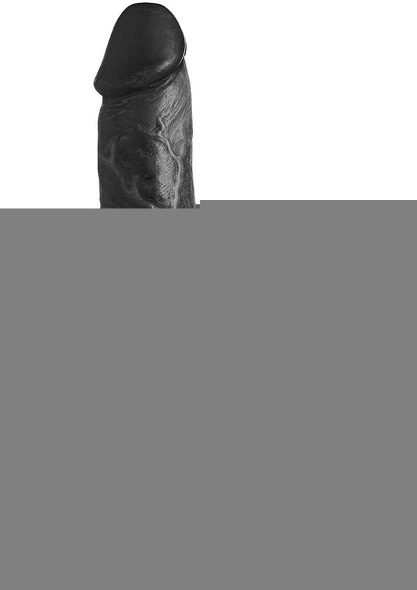 Master Cock Long Logan Dildo with Balls - Black - 10in