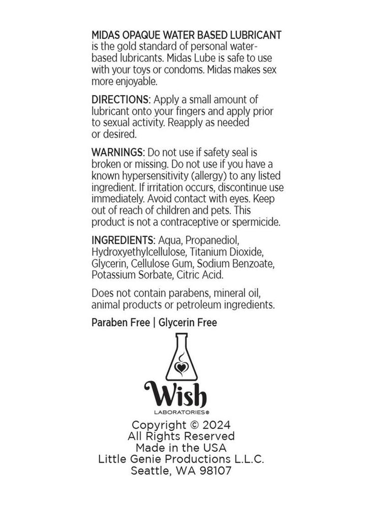 Midas Water Based Opaque Lubricant - 4oz