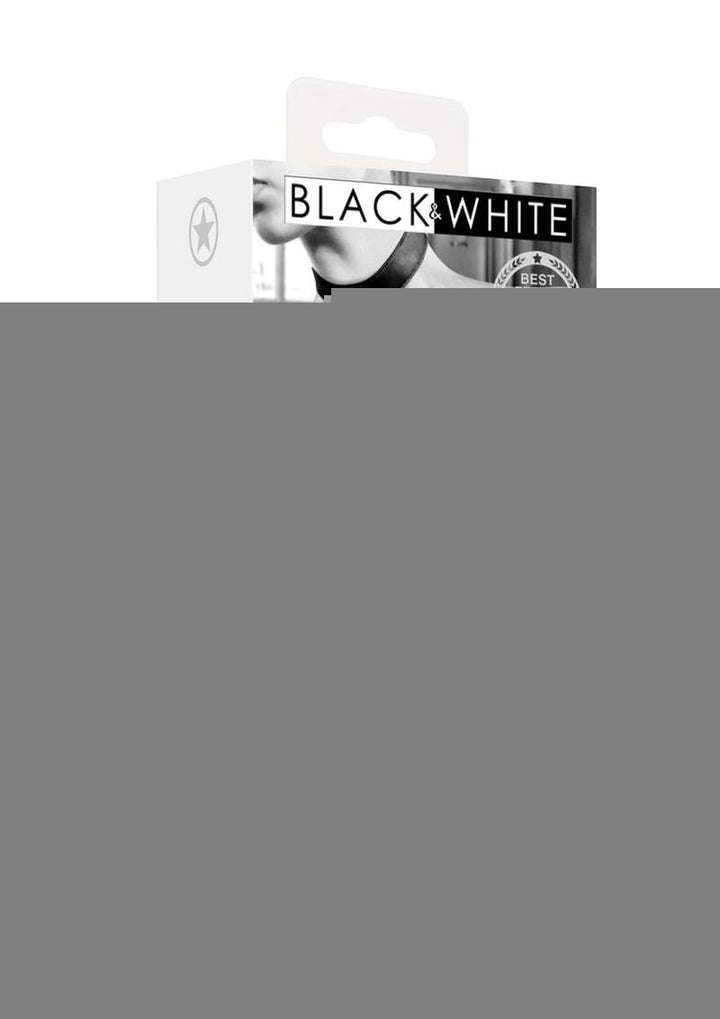 Ouch! Bonded Leather Collar with Hand Cuffs and Leash - Black