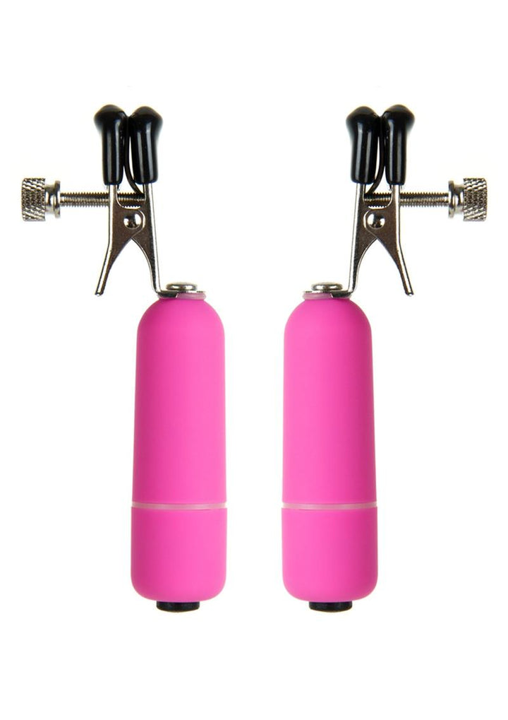 Ouch! Vibrating Nipple Clamps - Pink