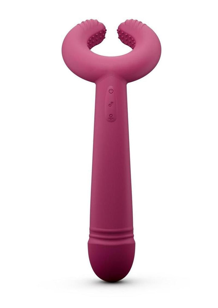 Please Me Rechargeable Silicone Vibrator - Plum Star/Purple