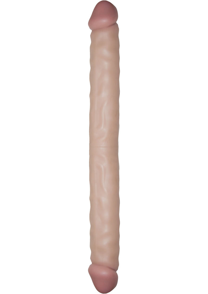 Real Skin All American Whoppers Double Dildo Dildo - Flesh/Vanilla - 18in