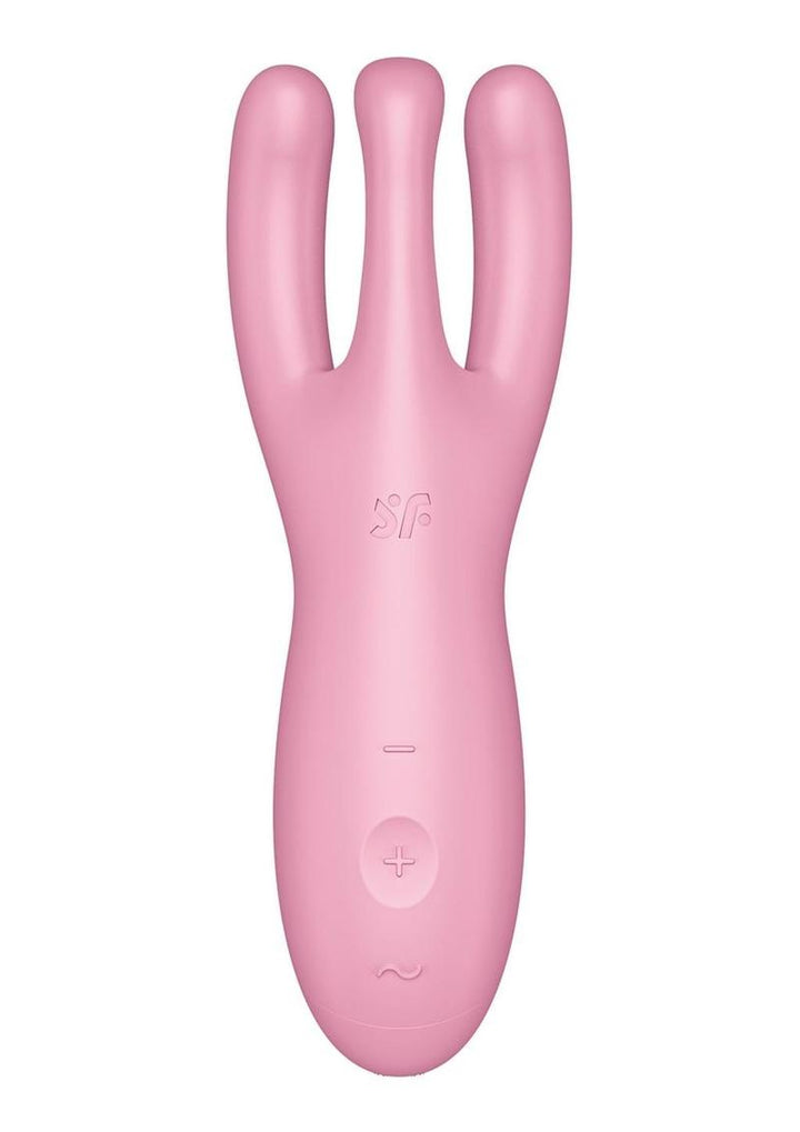 Satisfyer Threesome 4 Rechargeable Silicone Vibrator - Pink