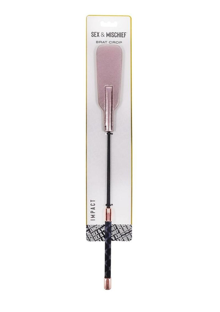 Sex and Mischief Brat Crop - Black/Rose Gold
