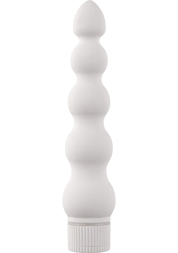 White Nights Ribbed Waterproof Vibrator - White - 7in